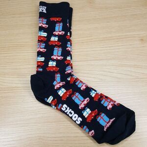 HAPPY SOCKS Crew Dress Socks Black Present Christmas Gifts Cars Car Holiday
